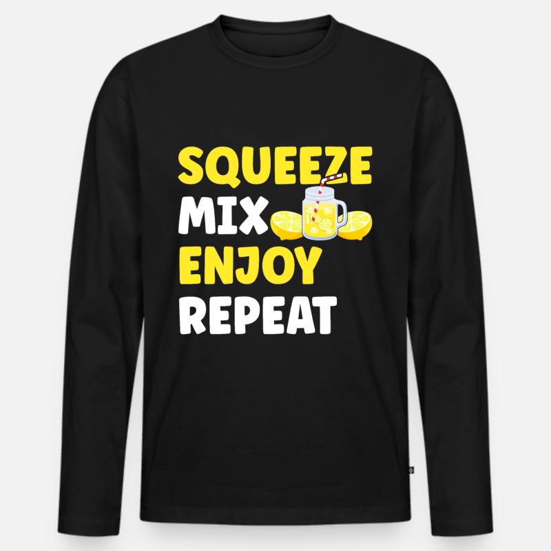 Limonade Limonadenstand - Männer Premium Bio Langarmshirt - Schwarz