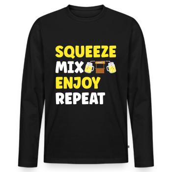 Limonade Limonadenstand - Männer Premium Bio Langarmshirt - Schwarz - Vorne - Nico (187cm)