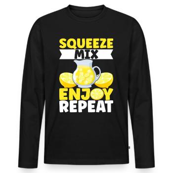Limonade Limonadenstand - Männer Premium Bio Langarmshirt - Schwarz - Vorne - Nico (187cm)