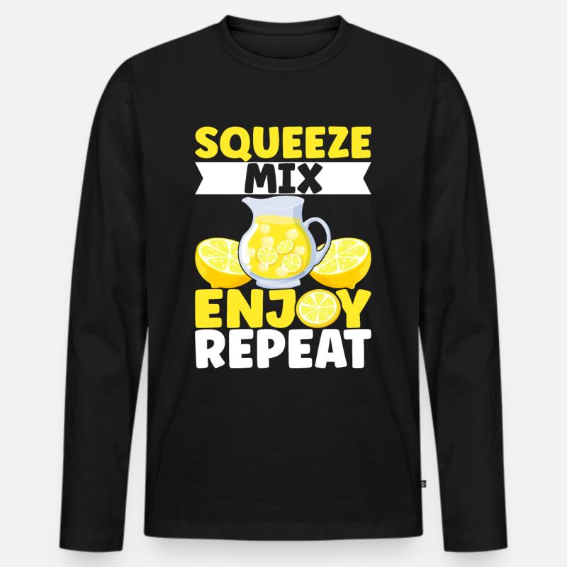 Limonade Limonadenstand - Männer Premium Bio Langarmshirt - Schwarz
