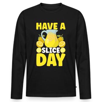 Limonade Limonadenstand - Männer Premium Bio Langarmshirt - Schwarz - Vorne - Nico (187cm)