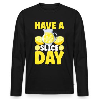 Limonade Limonadenstand - Männer Premium Bio Langarmshirt - Schwarz - Vorne - Nico (187cm)
