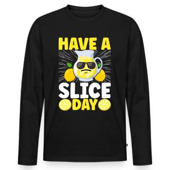 Limonade Limonadenstand - Männer Premium Bio Langarmshirt - Schwarz - Vorne - Nico (187cm)