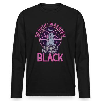 Satan Beelzebub Devil Gothic Pentagram Mystical - Men's Premium Organic Long Sleeve Shirt - black - Front - Nico (187cm)
