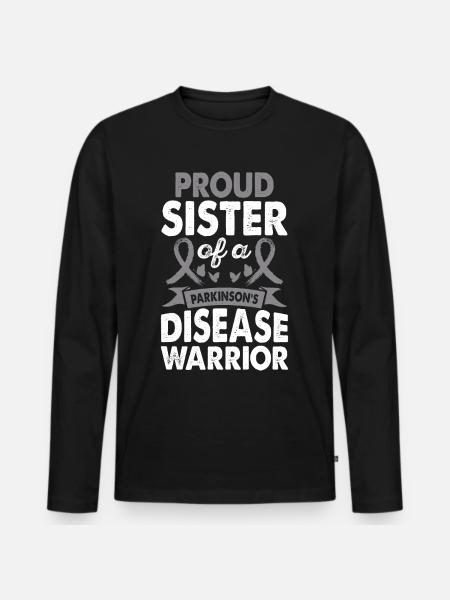 Sister of Parkinson's Disease Warrior - Men's Premium Organic Long Sleeve Shirt - black