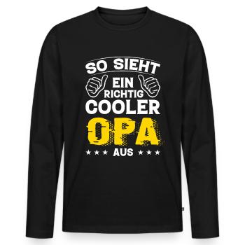 Opa Opa Geburtstag Opa Sprüche Bester Opa - Männer Premium Bio Langarmshirt - Schwarz - Vorne - Nico (187cm)