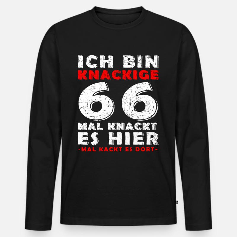 66 Geburtstag 66 Jahre Geburtstag Geschenk-Idee - Männer Premium Bio Langarmshirt - Schwarz