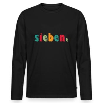 7. Kindergeburtstag 7 Jahre Geschenk - Männer Premium Bio Langarmshirt - Schwarz - Vorne - Nico (187cm)