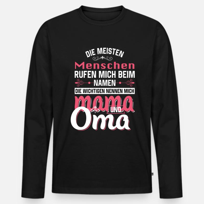Mama und Oma - Männer Premium Bio Langarmshirt - Schwarz
