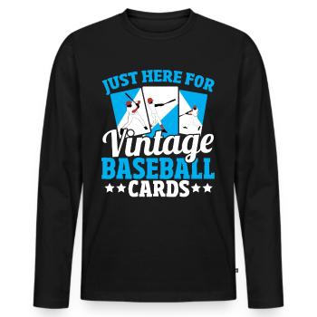 Seulement ici pour les cartes de baseball vintage baseball baseball - T-shirt manches longues Premium bio Homme - noir - Devant - Nico (187cm)