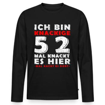52. Geburtstag Geschenkidee 52 Jahre Alt Geschenk - Männer Premium Bio Langarmshirt - Schwarz - Vorne - Nico (187cm)