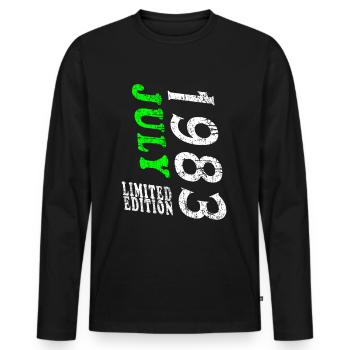 Juli 1983 Juli Geburtstagsgeschenk Juli 1983 - Männer Premium Bio Langarmshirt - Schwarz - Vorne - Nico (187cm)