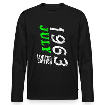 July 1963 Anniversary July 1963 July - Men's Premium Organic Long Sleeve Shirt - black - Front - Nico (187cm)