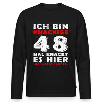 48. Geburtstag Mann Jahrgang 48 Jahre alt Spruch - Männer Premium Bio Langarmshirt - Schwarz - Vorne - Nico (187cm)