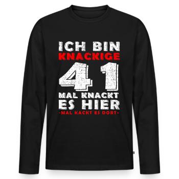 41. Geburtstag Mann Jahrgang 41 Jahre alt Spruch - Männer Premium Bio Langarmshirt - Schwarz - Vorne - Nico (187cm)