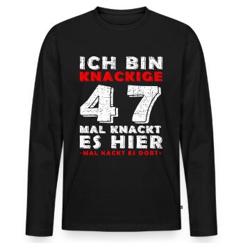 47. Geburtstag Mann Jahrgang 47 Jahre alt Spruch - Männer Premium Bio Langarmshirt - Schwarz - Vorne - Nico (187cm)