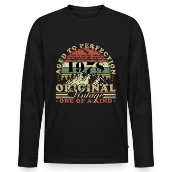 Vintage 1978 Year of birth 1978 Birthday Men - Men's Premium Organic Long Sleeve Shirt - black - Front - Nico (187cm)