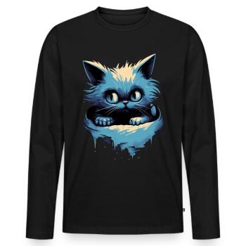 Mystical Kitten Fantasy Magical Cute Cat - Men's Premium Organic Long Sleeve Shirt - black - Front - Nico (187cm)