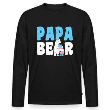 Papa Bear - Männer Premium Bio Langarmshirt - Schwarz - Vorne - Nico (187cm)