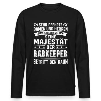 Barkeeper Geburtstag Barkeeper Sprüche Barkeeper - Männer Premium Bio Langarmshirt - Schwarz - Vorne - Nico (187cm)