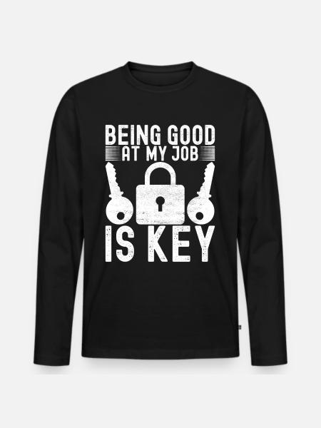 Schlüsseldienst Locksmith Dietrich - Men's Premium Organic Long Sleeve Shirt - black