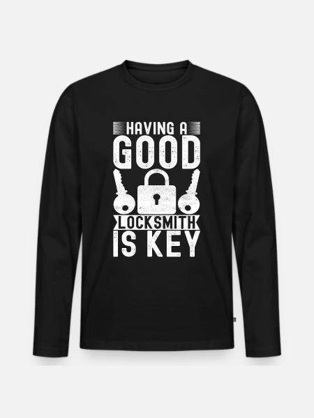 Schlüsseldienst Locksmith Dietrich - Men's Premium Organic Long Sleeve Shirt - black
