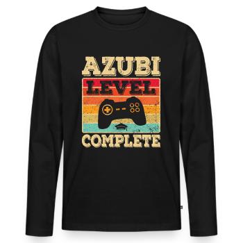 Ausbildung bestanden Azubi Auszubildender Abschluß - Männer Premium Bio Langarmshirt - Schwarz - Vorne - Nico (187cm)