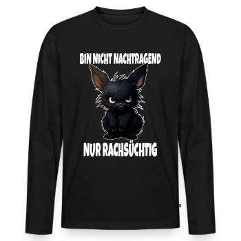 Nicht Nachtragend Nur Rachsüchtig Schwarzer Hase - Männer Premium Bio Langarmshirt - Schwarz - Vorne - Nico (187cm)