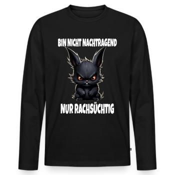 Nicht Nachtragend - Rachsüchtig Sarkasmus Hase - Männer Premium Bio Langarmshirt - Schwarz - Vorne - Nico (187cm)