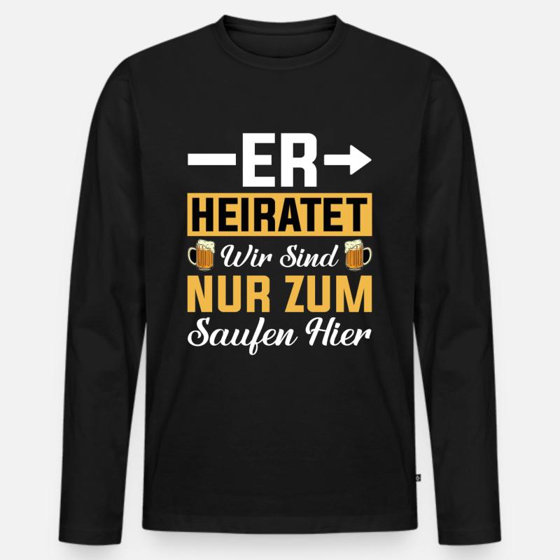 Junggesellenabschied Mann - Männer Premium Bio Langarmshirt - Schwarz