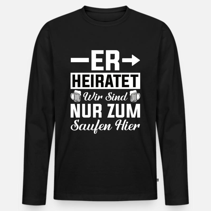 Junggesellenabschied Mann - Männer Premium Bio Langarmshirt - Schwarz