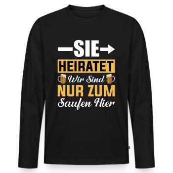 Junggesellenabschied Frau - Männer Premium Bio Langarmshirt - Schwarz - Vorne - Nico (187cm)