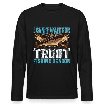 Funny Fishing Men Women - Männer Premium Bio Langarmshirt - Schwarz - Vorne - Nico (187cm)