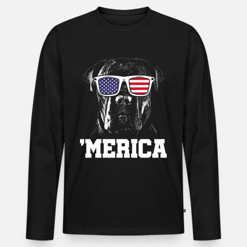 Merica - Männer Premium Bio Langarmshirt - Schwarz