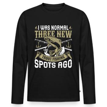 Funny Fishing Men Women - Männer Premium Bio Langarmshirt - Schwarz - Vorne - Nico (187cm)
