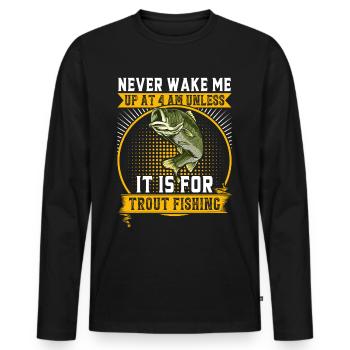 Funny Fishing Men Women - Männer Premium Bio Langarmshirt - Schwarz - Vorne - Nico (187cm)