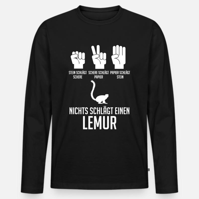 Lemur - Männer Premium Bio Langarmshirt - Schwarz