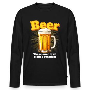Funny For Beer Lovers - Men's Premium Organic Long Sleeve Shirt - black - Front - Nico (187cm)