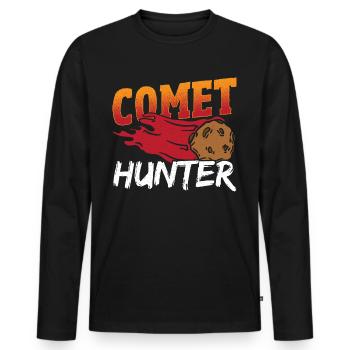 Carte de la constellation d’astronomie Comet Hunter - T-shirt manches longues Premium bio Homme - noir - Devant - Nico (187cm)
