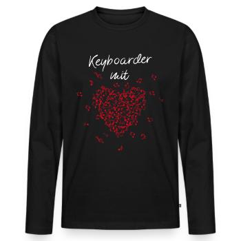 Keyboarder mit Herz Keyboard Musiker Musikschule - Männer Premium Bio Langarmshirt - Schwarz - Vorne - Nico (187cm)