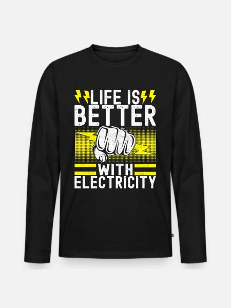 Electrician Electronics Technician - Men's Premium Organic Long Sleeve Shirt - black