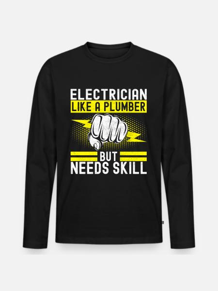 Electrician Electronics Technician - Men's Premium Organic Long Sleeve Shirt - black