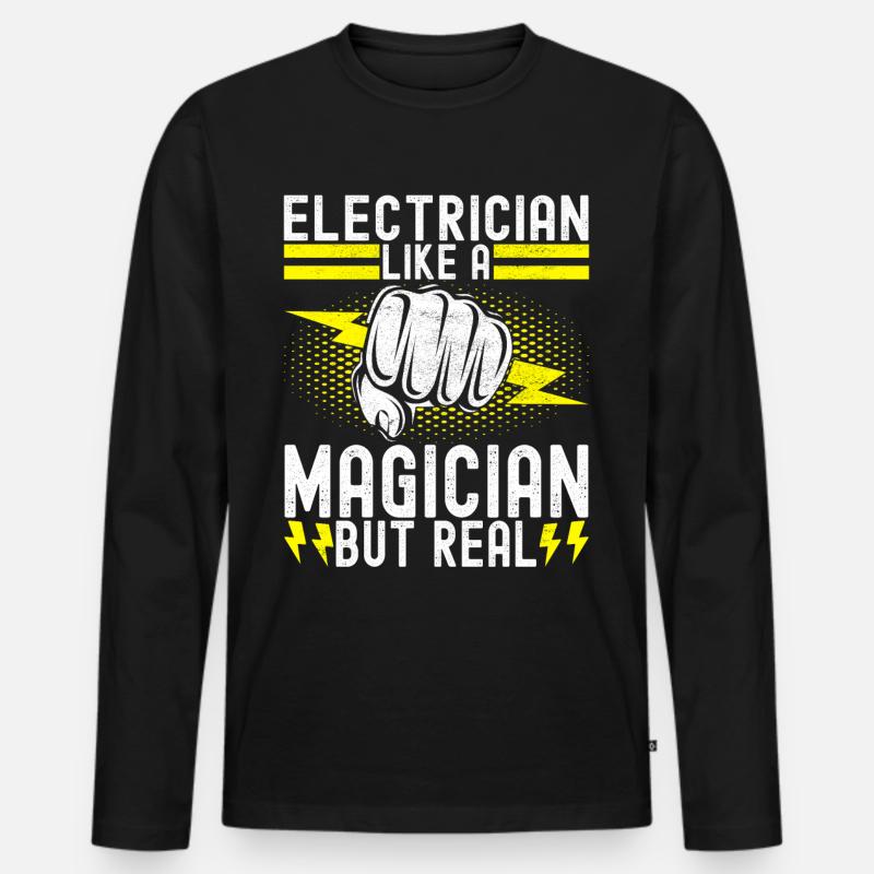 Elektriker Elektroniker - Männer Premium Bio Langarmshirt - Schwarz