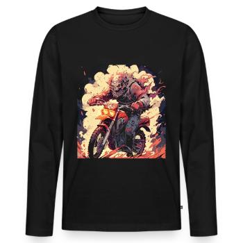 Skull Skull Motocross Dirt Bike - T-shirt manches longues Premium bio Homme - noir - Devant - Nico (187cm)