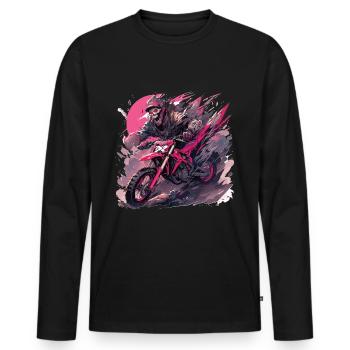Skull Skull Motocross Dirt Bike - T-shirt manches longues Premium bio Homme - noir - Devant - Nico (187cm)