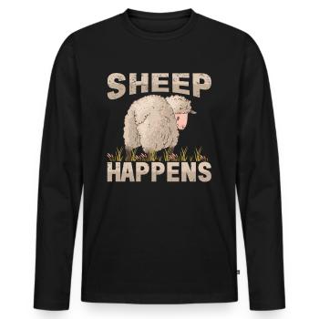 Farmer Farmer Lamb Farmer Farm Country Egg Sheep - Men's Premium Organic Long Sleeve Shirt - black - Front - Nico (187cm)