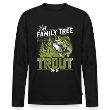 Funny Fishing Men Women - Männer Premium Bio Langarmshirt - Schwarz - Vorne - Nico (187cm)
