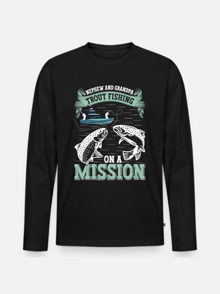 Funny Fishing Men Women - Men's Premium Organic Long Sleeve Shirt - black