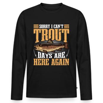Funny Fishing Men Women - Männer Premium Bio Langarmshirt - Schwarz - Vorne - Nico (187cm)