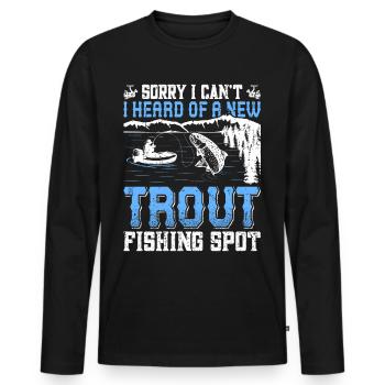 Funny Fishing Men Women - Männer Premium Bio Langarmshirt - Schwarz - Vorne - Nico (187cm)